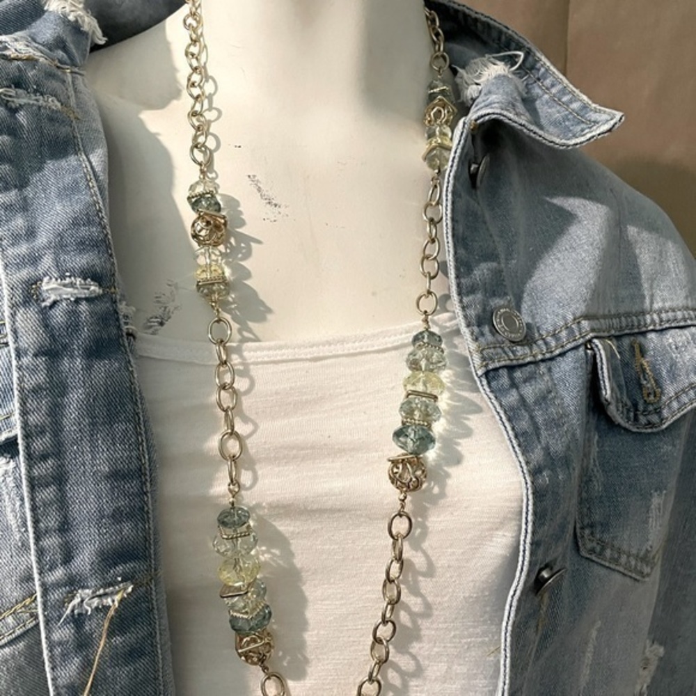 Napier necklace beaded gold chain